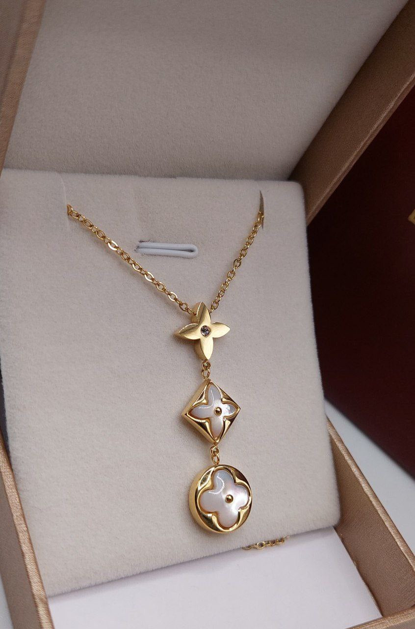 Ensemble femme acier doré LOUIS VUITTON Collier & Gourmet