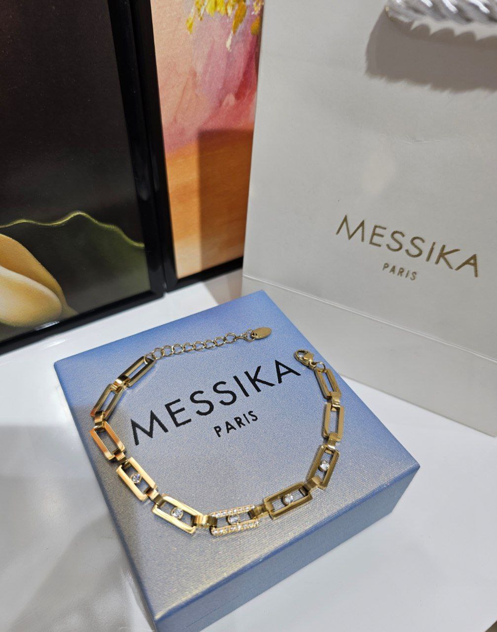 Gourmet femme acier doré MESSIKA