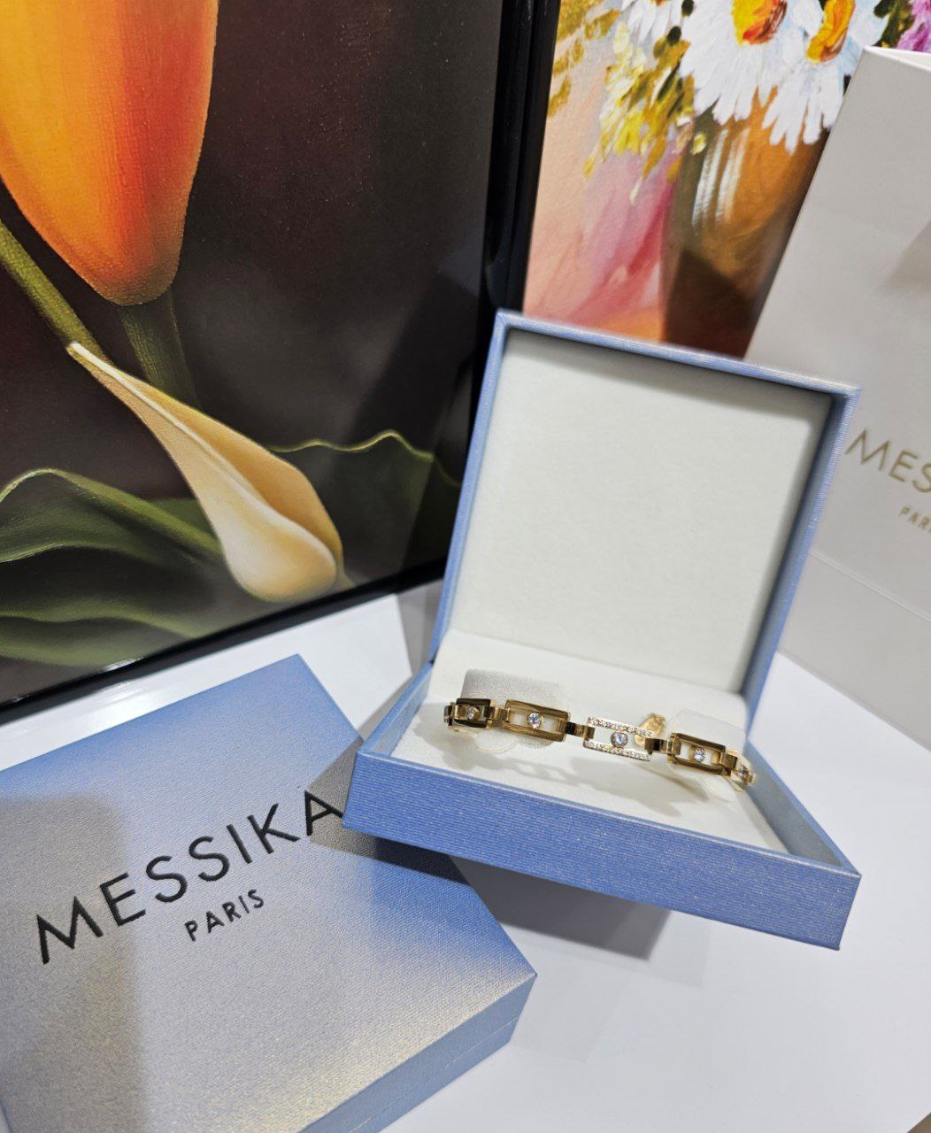 Gourmet femme acier doré MESSIKA